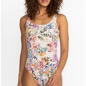 Johnny Was NEON JUNGLE EYELET ONE PIECE $228 NWT Size Small